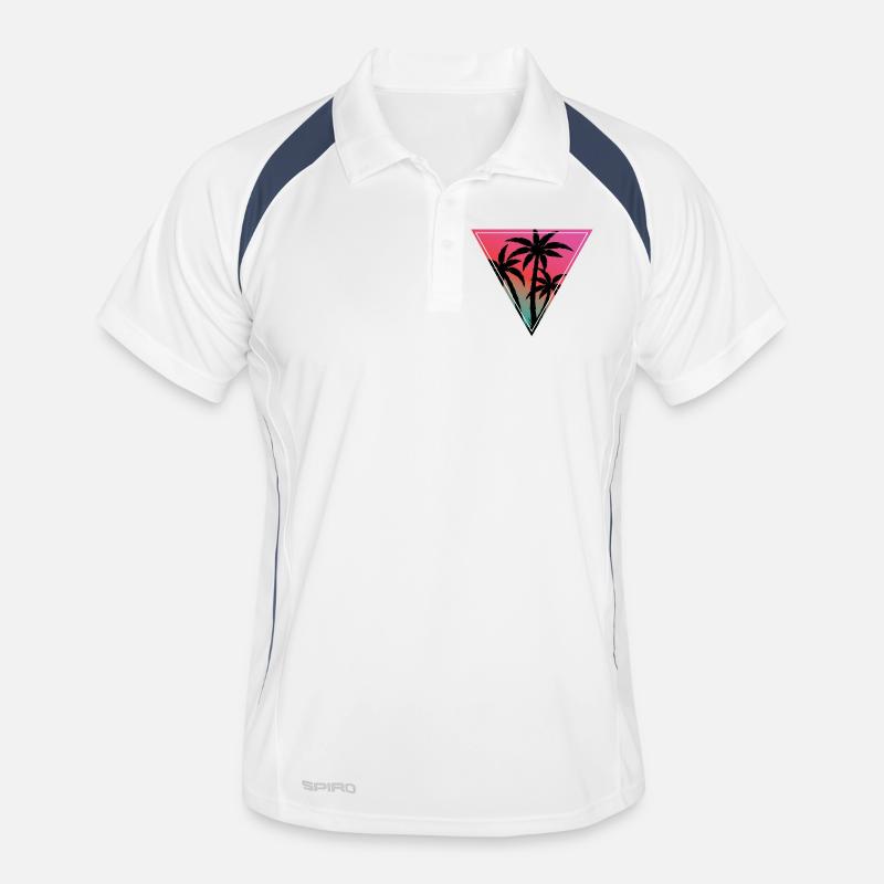 Sunset Palm Triangle Print Men's Polo breathable