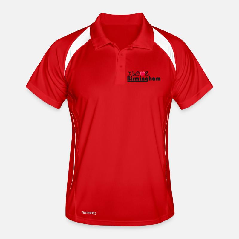 Love Birmingham Heart Graphic Design Men's Polo breathable