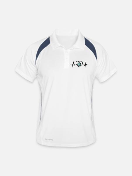 Heart Volleyball – Passion for Team Sports - Men's Polo breathable - white/navy - Front