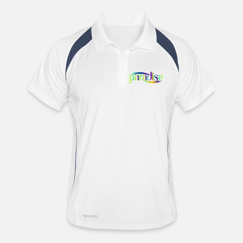 Paradise Rainbow Script Design Men's Polo breathable