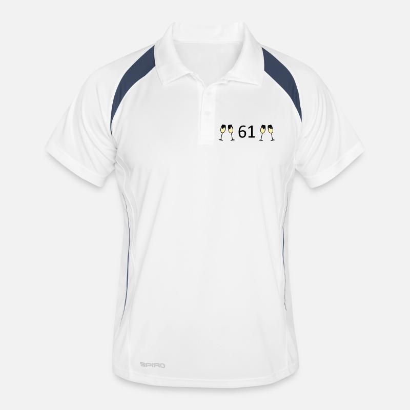 61e anniversaire 61 ans Jubilé 61 Numéro 61 noir Polo respirant Homme
