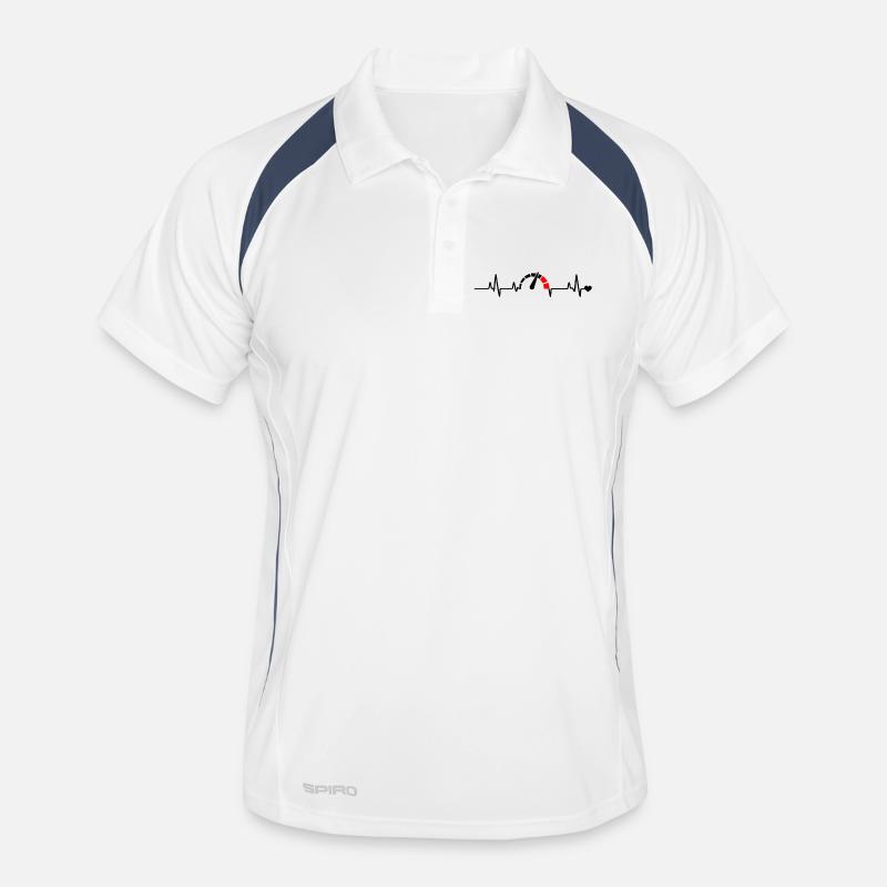 Red Segment Bow Logo Pattern - Men's Polo breathable - white/navy