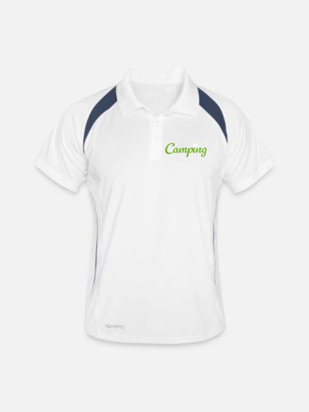 Camping Flower Camper Quotes Hobby Summer Van Life - Men's Polo breathable - white/navy - Front