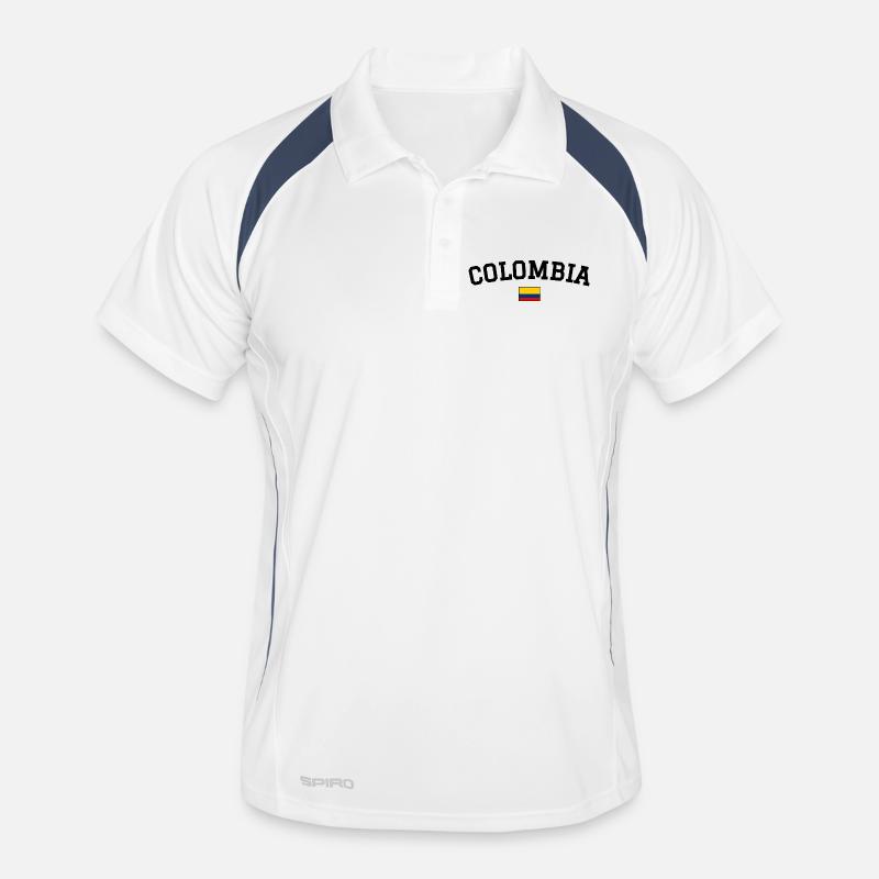 Drapeau de la Colombie Noir Polo respirant Homme