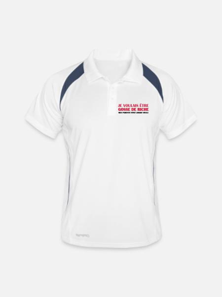 Gosse de riche - Polo respirant Homme - blanc/marine - Devant