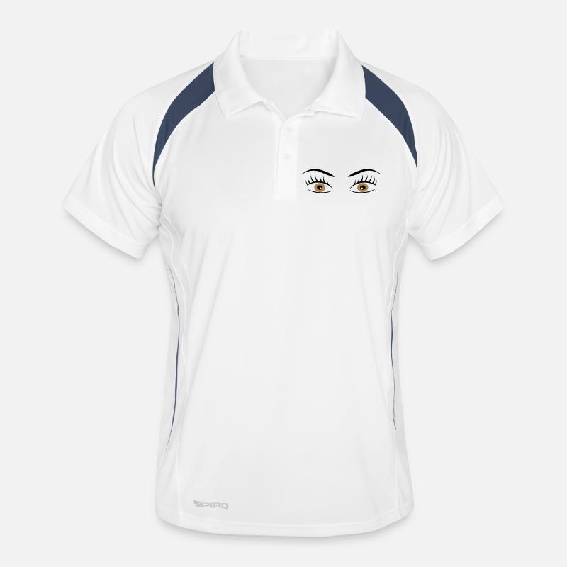 2541614 15414855 øje - Polo til herrer åndbar - hvid/marineblå