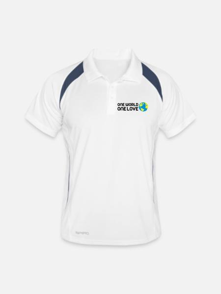One World One Love - Men's Polo breathable - white/navy - Front
