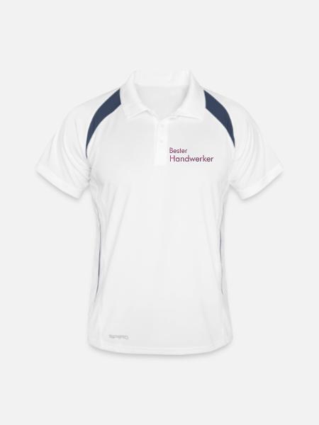 Bester Handwerker - Männer Polo atmungsaktiv - Weiß/Navy - Vorne