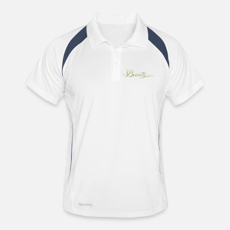 Beauty Lettering Nature Design - Men's Polo breathable - white/navy