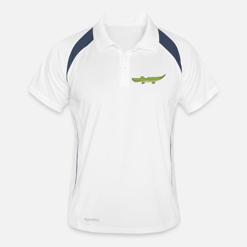 crocodile - Men's Polo breathable - white/navy