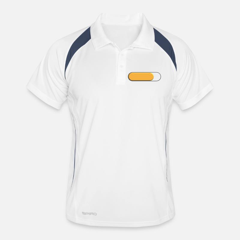 Small golden yellow gauge (loading) - Men's Polo breathable - white/navy