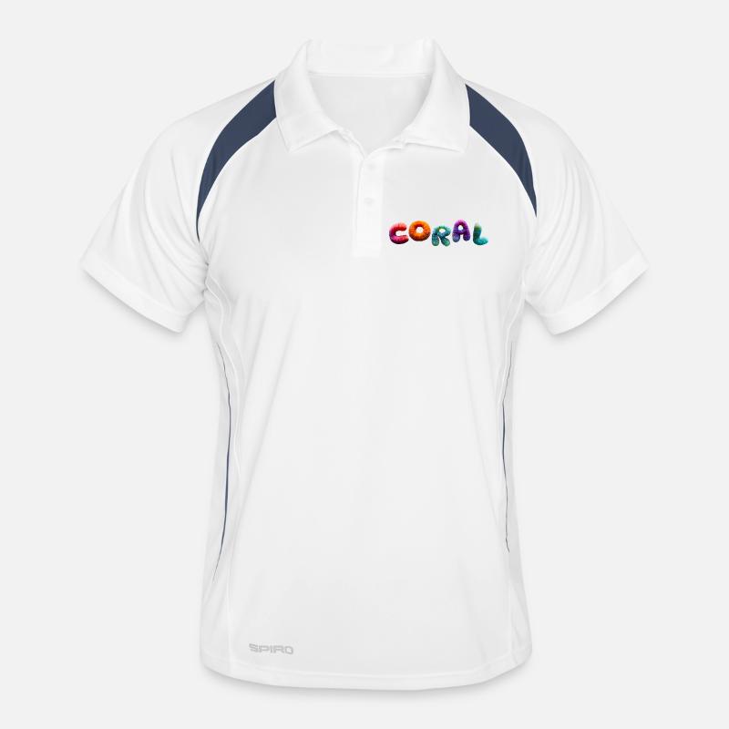 Plein corail coloré Polo respirant Homme