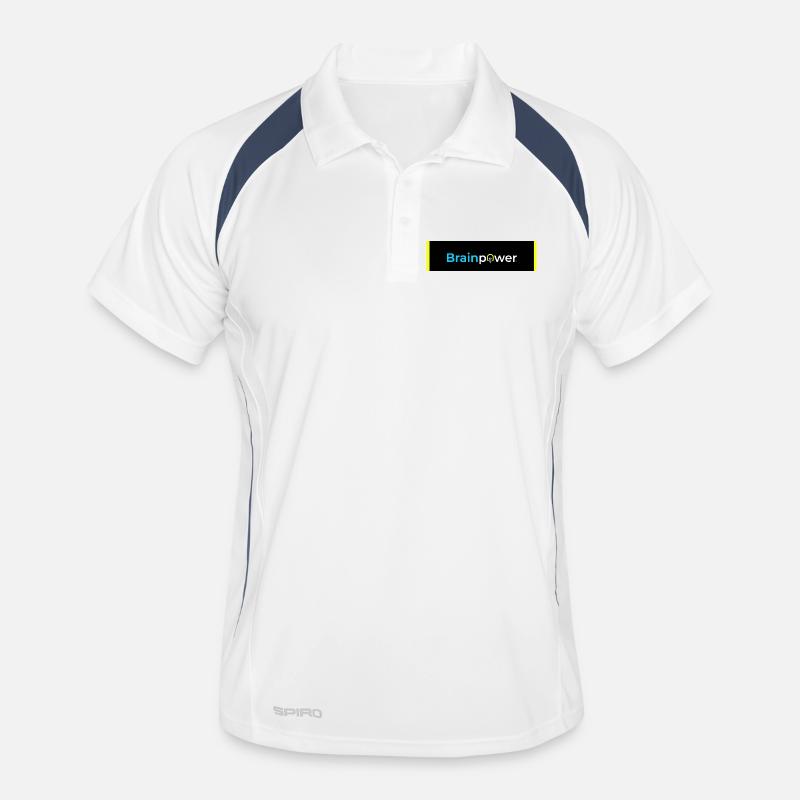 Brainpower Light Bulb Typography Men's Polo breathable