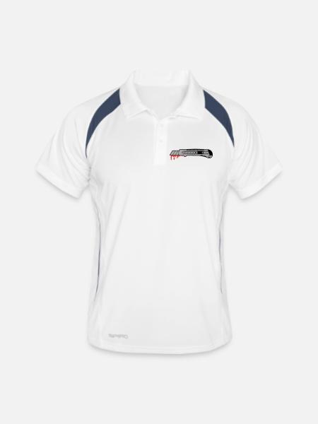 cutter - Männer Polo atmungsaktiv - Weiß/Navy - Vorne