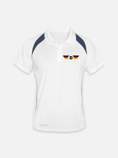 Germany flag / symbol top - Men's Polo breathable - white/navy - Front