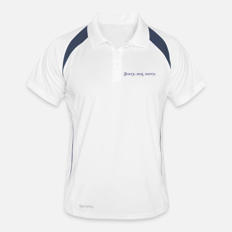 Désolé, pas désolé – Effronté et direct - Polo respirant Homme - blanc/marine