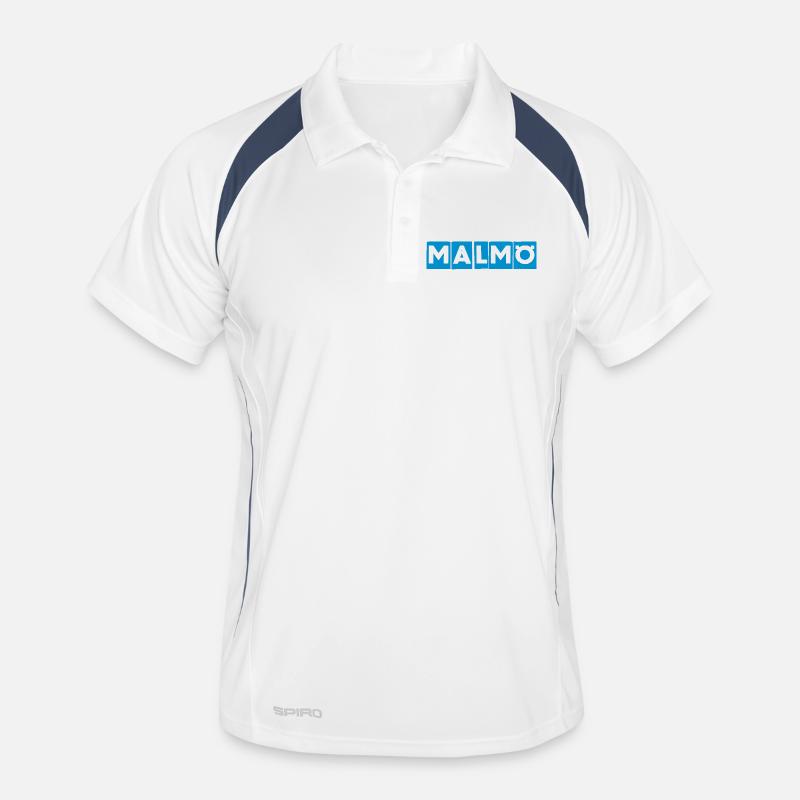 Malmö – Blue Text Design Men's Polo breathable