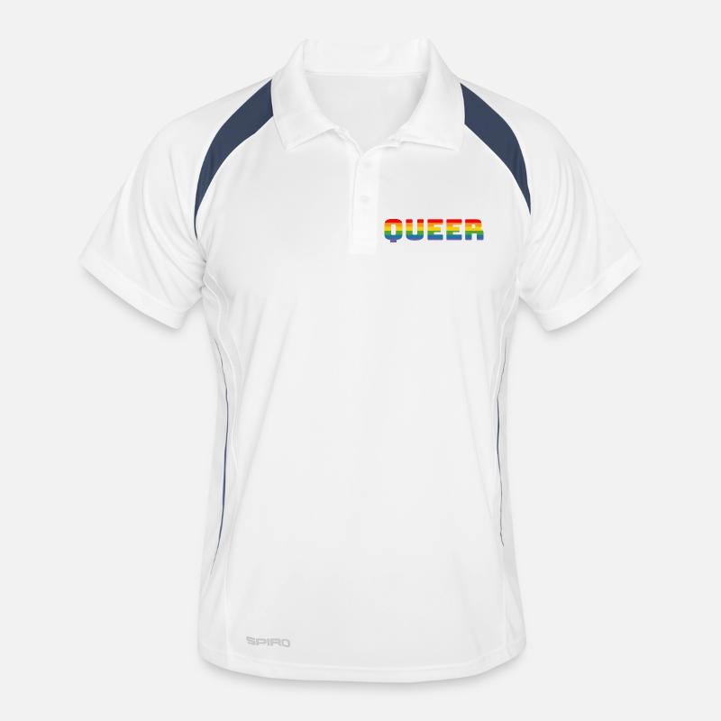 Rainbow queer LGBT CSD Chemise lgbtqi queer Polo respirant Homme