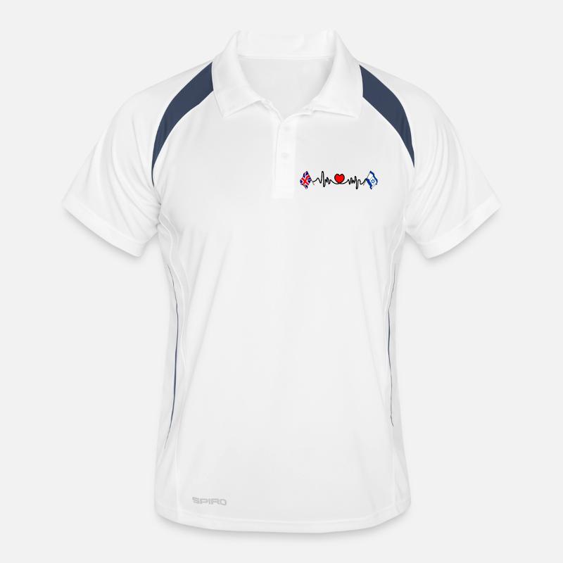 Cardio coeur avec drapeau de l’Angleterre et drapeau d’Israël Polo respirant Homme