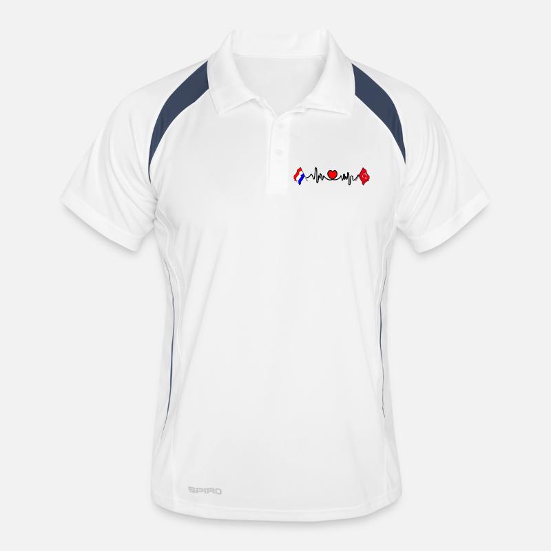 Cardio heart with Flag Netherlands, flag Turkey Men's Polo breathable