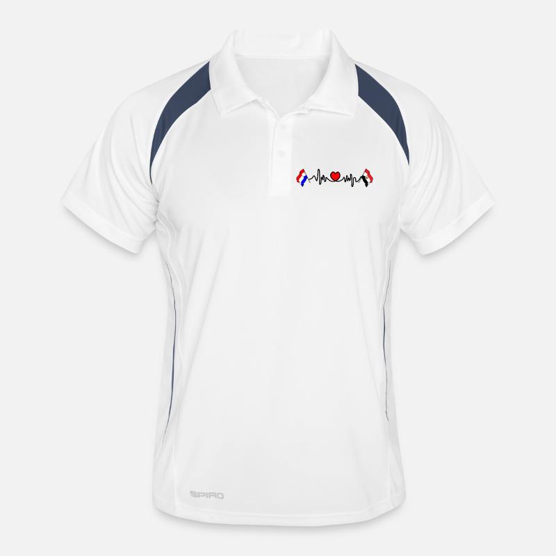 Cardio coeur avec drapeau Pays-Bas, drapeau Egypte Polo respirant Homme