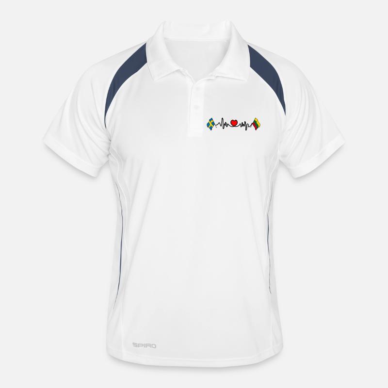 Cardio heart Flag Sweden, flag Lithuania Men's Polo breathable