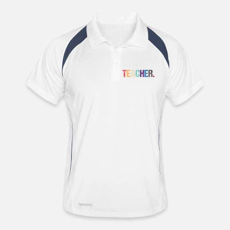 Conception colorée de TEACHER - Polo respirant Homme - blanc/marine