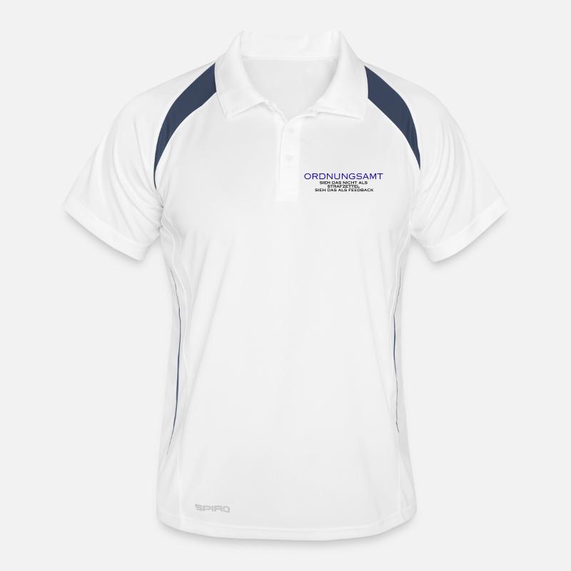 Ordnungsamt Sieh das als Feedback - Männer Polo atmungsaktiv - Weiß/Navy