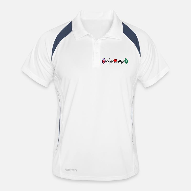 Devon & Großbritannien Herzschlag - Männer Polo atmungsaktiv - Weiß/Navy