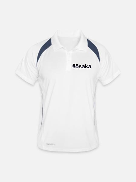 OSAKA Hashtag Japan - Men's Polo breathable - white/navy - Front