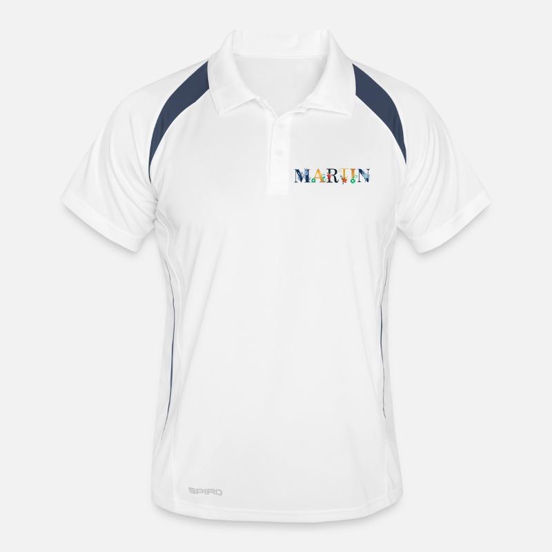 MARTIN name decorated with flowers Men's Polo breathable