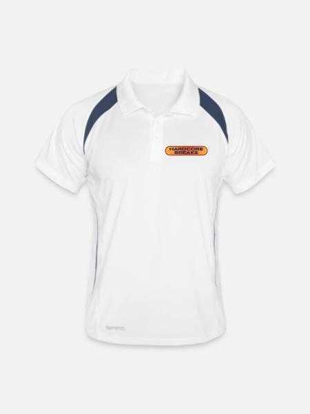Hardcore Breaks Breakbeat - Men's Polo breathable - white/navy - Front