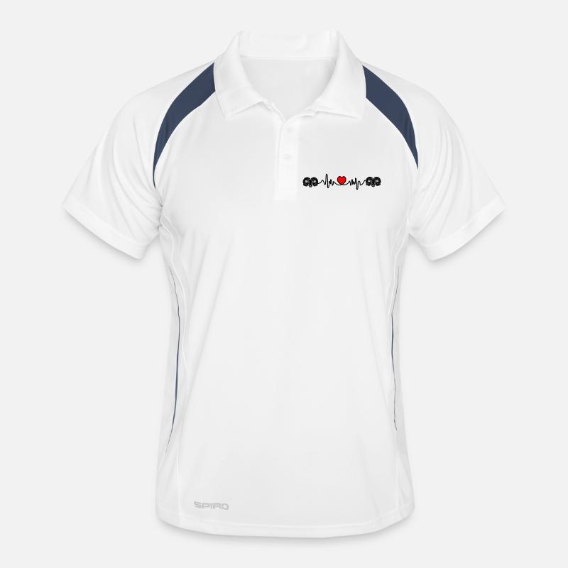 Herzfrequenz Cardio Ram Ram Ram - Männer Polo atmungsaktiv - Weiß/Navy