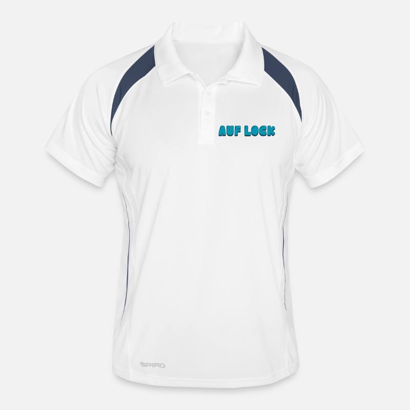 Auf Lock - Männer Polo atmungsaktiv - Weiß/Navy