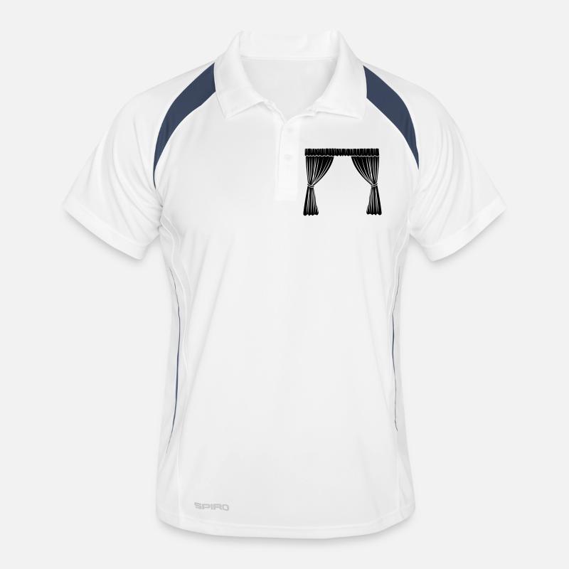 Logo der Vorhänge - Männer Polo atmungsaktiv - Weiß/Navy
