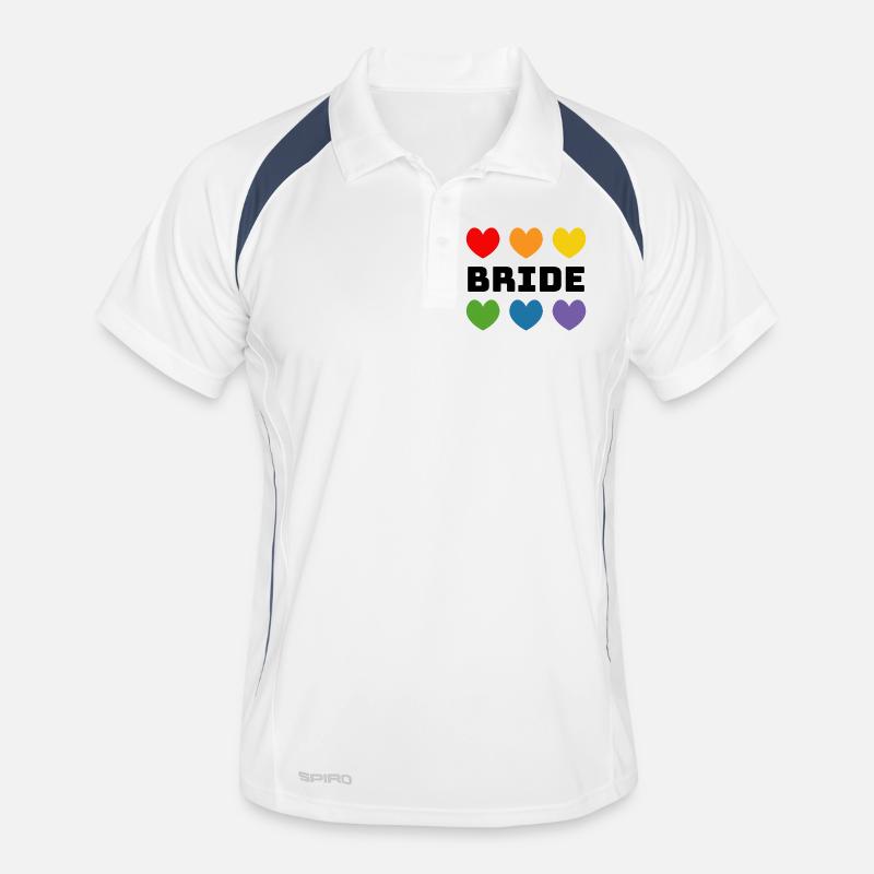 Rainbow Hearts Bride noir Polo respirant Homme