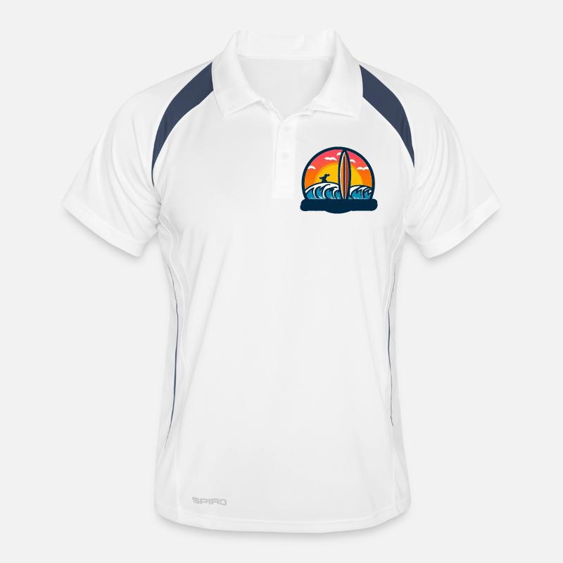 Customizable surf sunset logo Men's Polo breathable