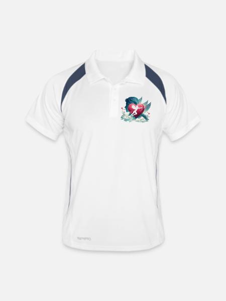 Cupid Archer Heart Artwork - Men's Polo breathable - white/navy - Front