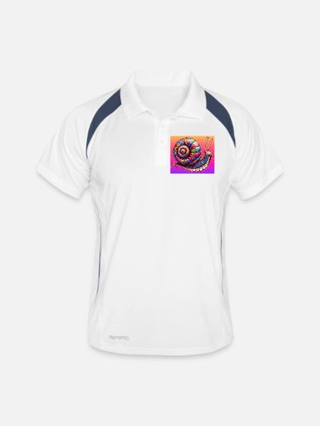 Escargot - Polo respirant Homme - blanc/marine