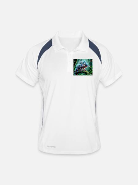 Neon Chameleon Jungle Magic - Men's Polo breathable - white/navy - Front
