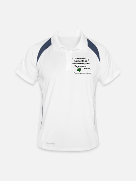 Superaliment à besoins quotidiens - Polo respirant Homme - blanc/marine - Devant