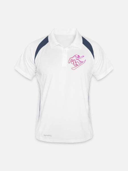Ein Motiv nur für Snowboard für Frauen - Männer Polo atmungsaktiv - Weiß/Navy - Vorne