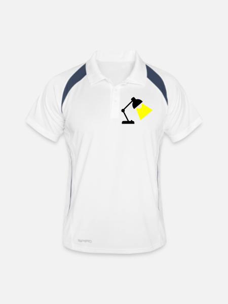 Schreibtischlampe Licht Idee - Männer Polo atmungsaktiv - Weiß/Navy - Vorne