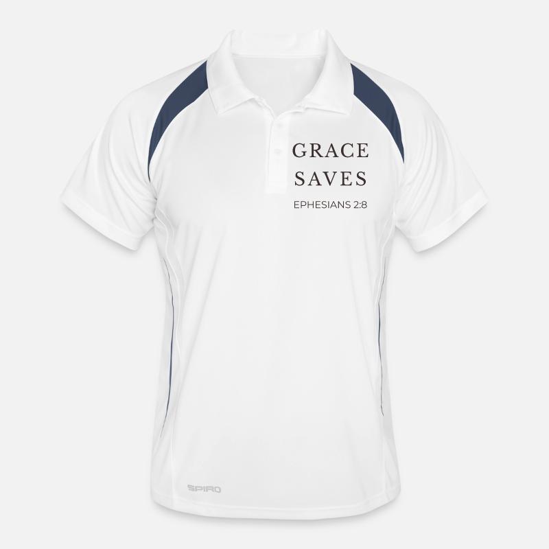 GRACE SAVES | Ephesians 2 verse 8 | Christian Men's Polo breathable