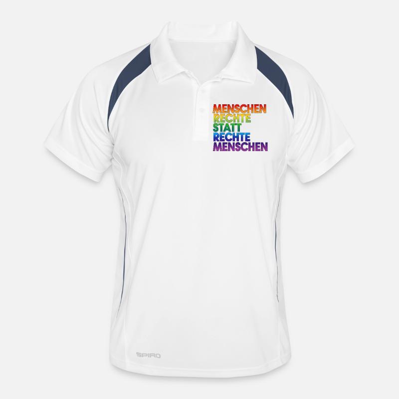Regenbogen Statement Spruch Menschenrechte Männer Polo atmungsaktiv