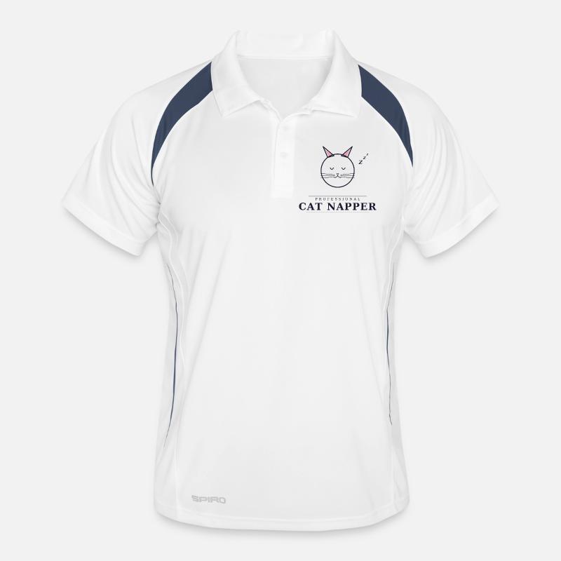 Professional Cat Napper - Men's Polo breathable - white/navy