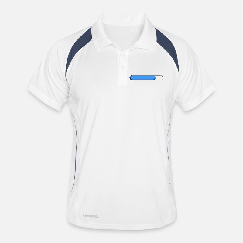Average gauge Blue (three quarters) - Men's Polo breathable - white/navy