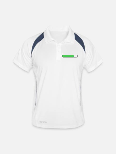Average gauge Green (three quarters) - Men's Polo breathable - white/navy - Front