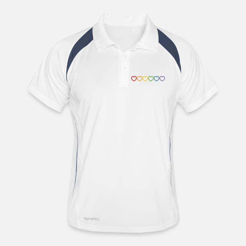 Contour des cœurs arc-en-ciel Polo respirant Homme