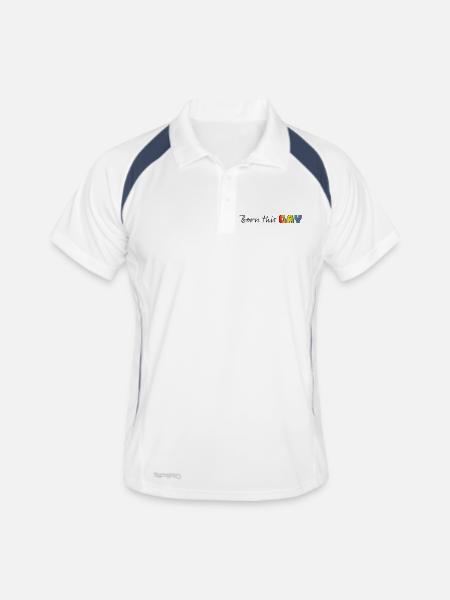 Rainbow né ce gay - Polo respirant Homme - blanc/marine - Devant